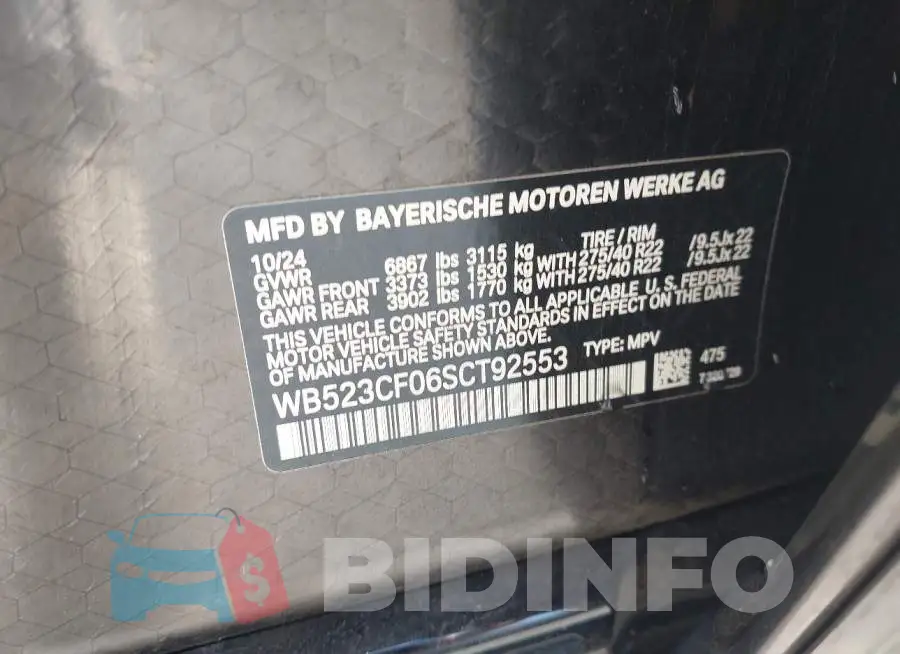 WB523CF06SCT92553 Photo# 9