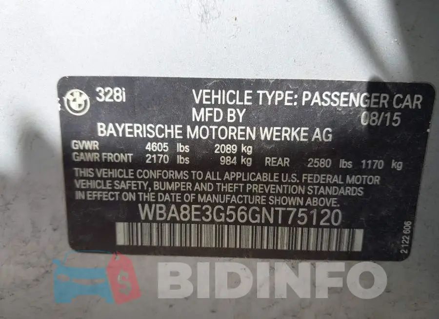 WBA8E3G56GNT75120 Photo# 9