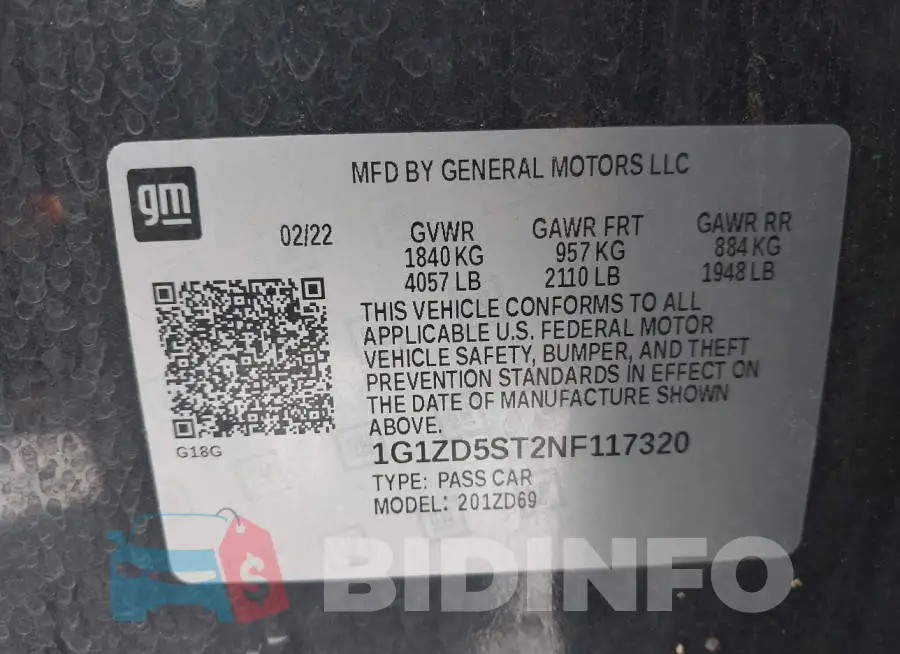 1G1ZD5ST2NF117320 Photo# 9