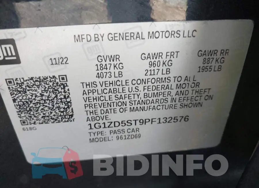 1G1ZD5ST9PF132576 Photo# 9