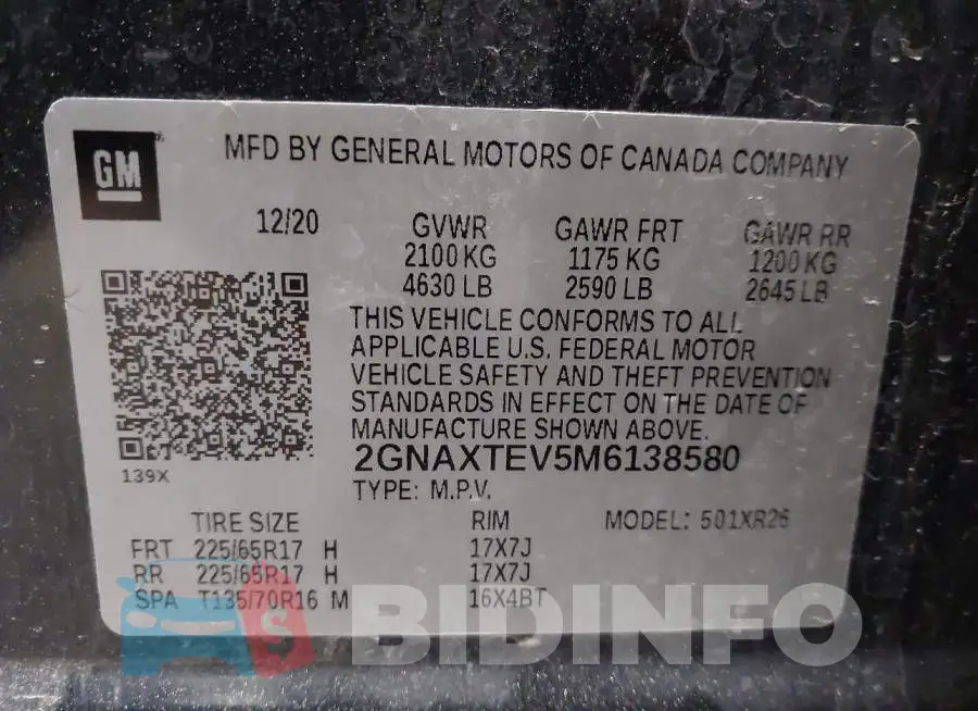 2GNAXTEV5M6138580 Photo# 9