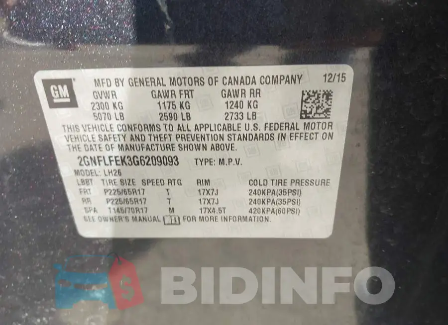 2GNFLFEK3G6209093 Photo# 9