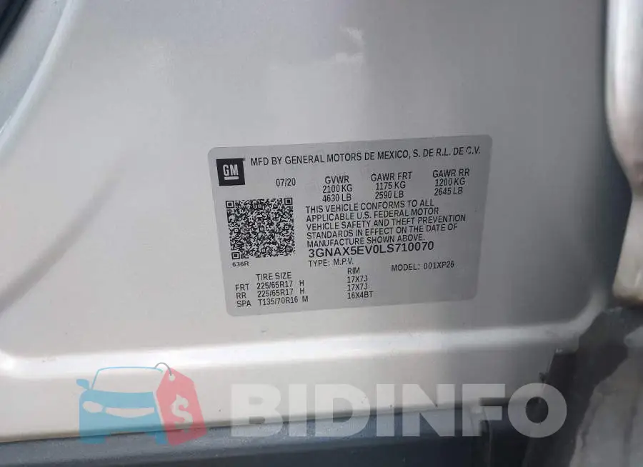 3GNAX5EV0LS710070 Photo# 9