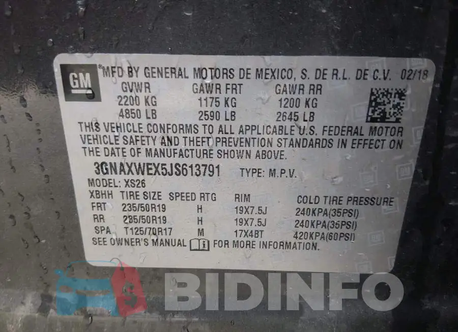 3GNAXWEX5JS613791 Photo# 9