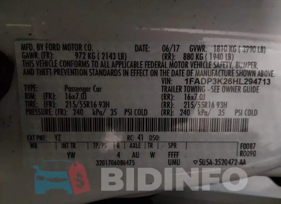 1FADP3K26HL294713 Photo# 9