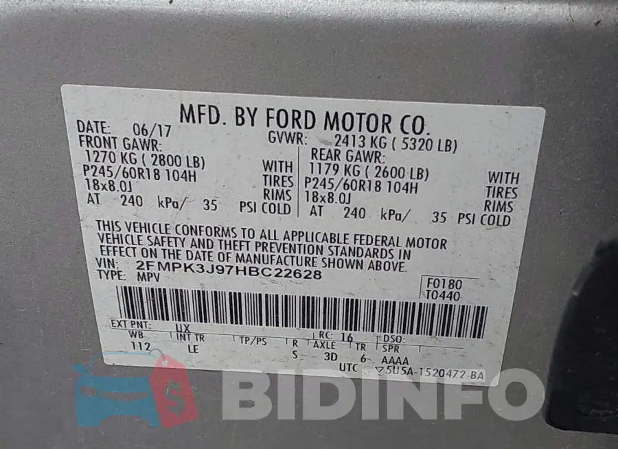 2FMPK3J97HBC22628 Photo# 9