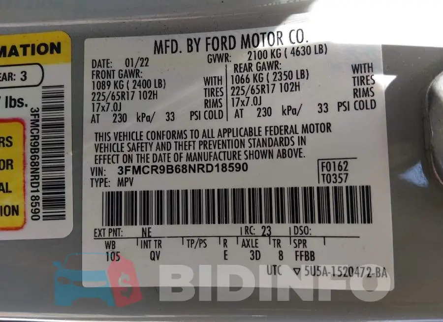 3FMCR9B68NRD18590 Photo# 9