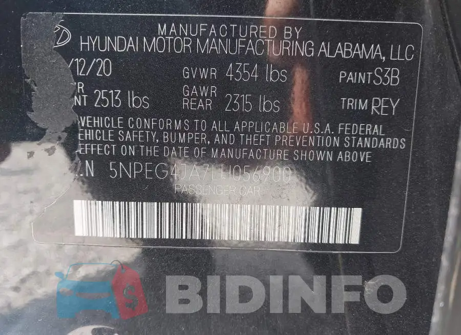 5NPEG4JA7LH056900 Photo# 9
