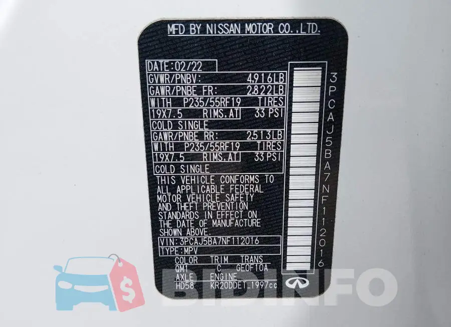 3PCAJ5BA7NF112016 Photo# 9