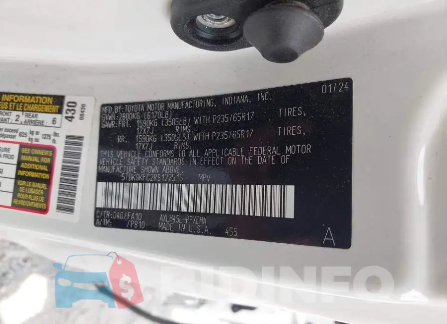 5TDKSKFC2RS122515 Photo# 9