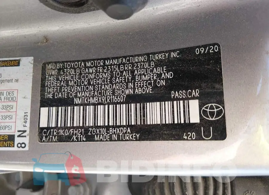 NMTKHMBX9LR116607 Photo# 9