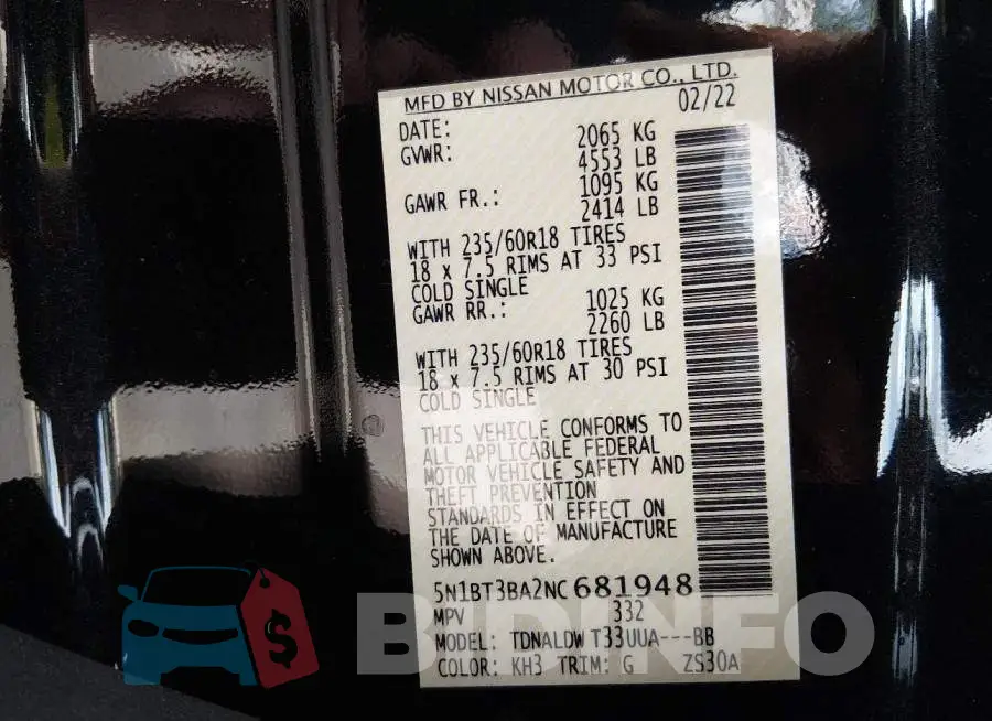 5N1BT3BA2NC681948 Photo# 9