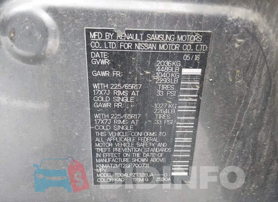 KNMAT2MT2GP700731 Photo# 9