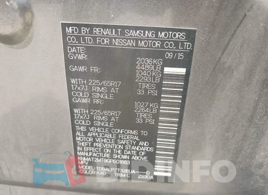 KNMAT2MT9GP601663 Photo# 9