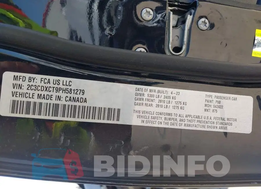 2C3CDXCT9PH581279 Photo# 9