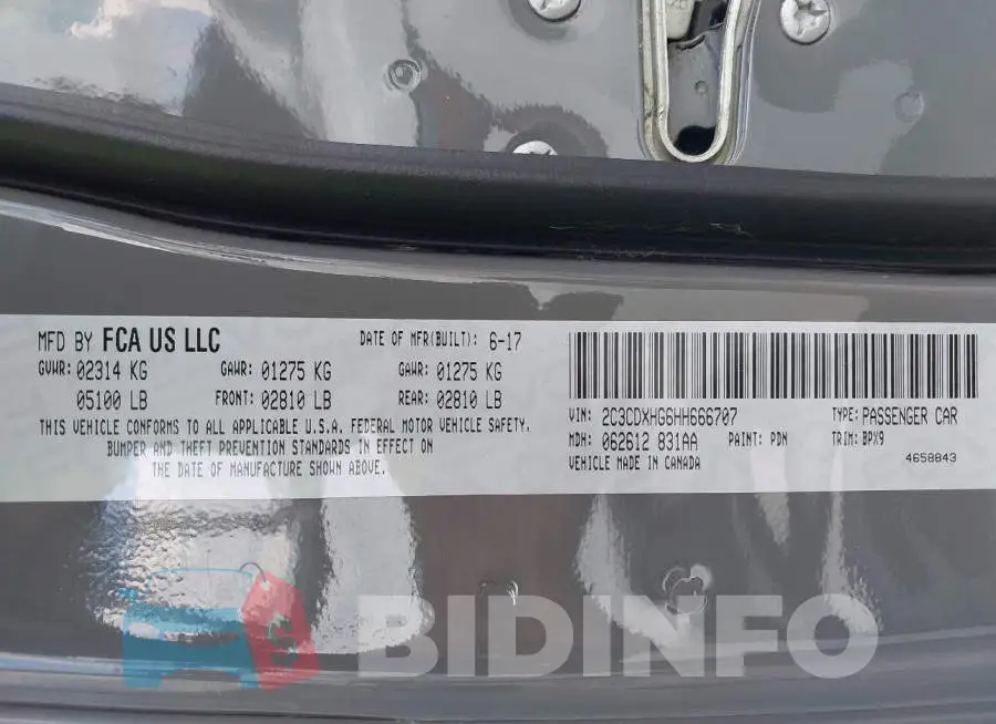 2C3CDXHG6HH666707 Photo# 9