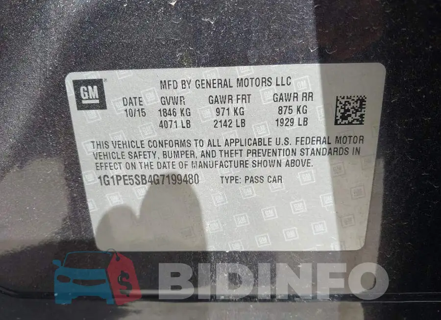 1G1PE5SB4G7199480 Photo# 9