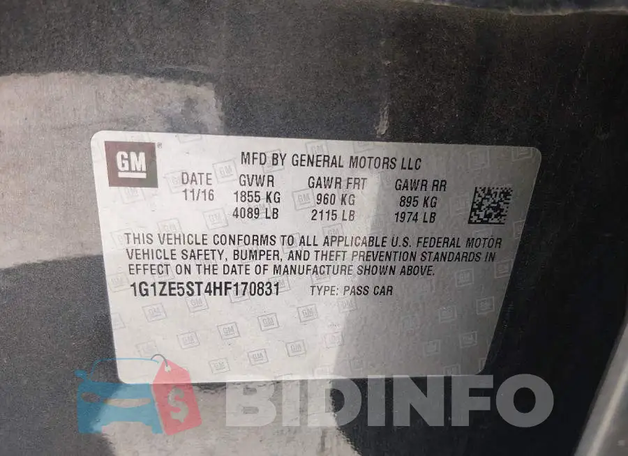 1G1ZE5ST4HF170831 Photo# 9