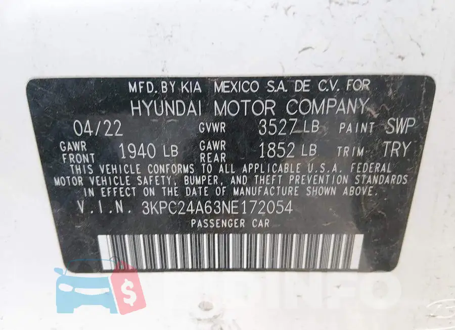 3KPC24A63NE172054 Photo# 9
