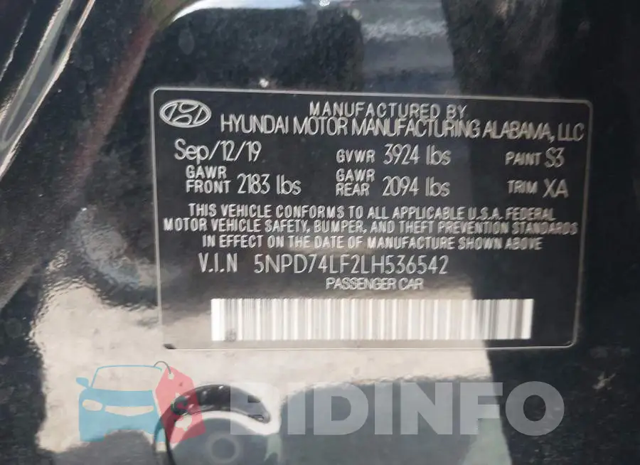 5NPD74LF2LH536542 Photo# 9