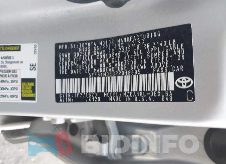 5YFB4MDE3PP018695 Photo# 9