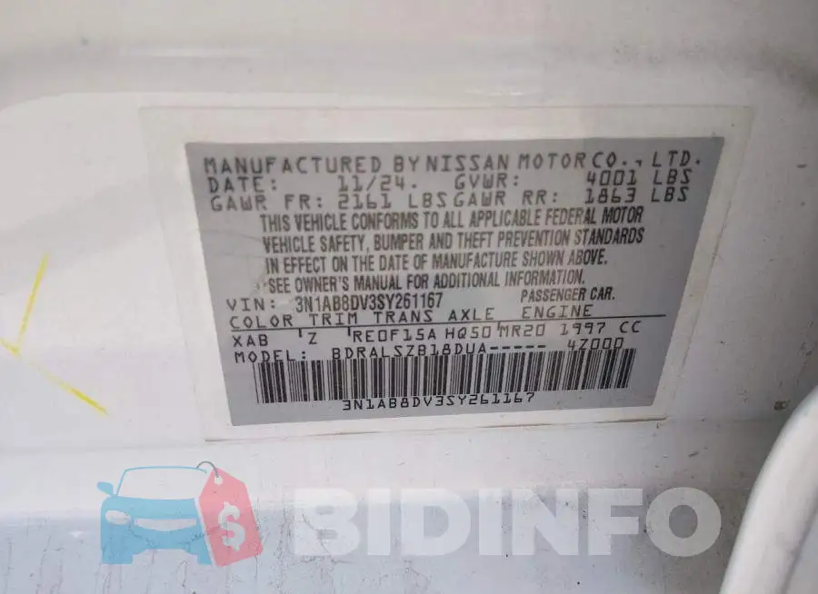 3N1AB8DV3SY261167 Photo# 9