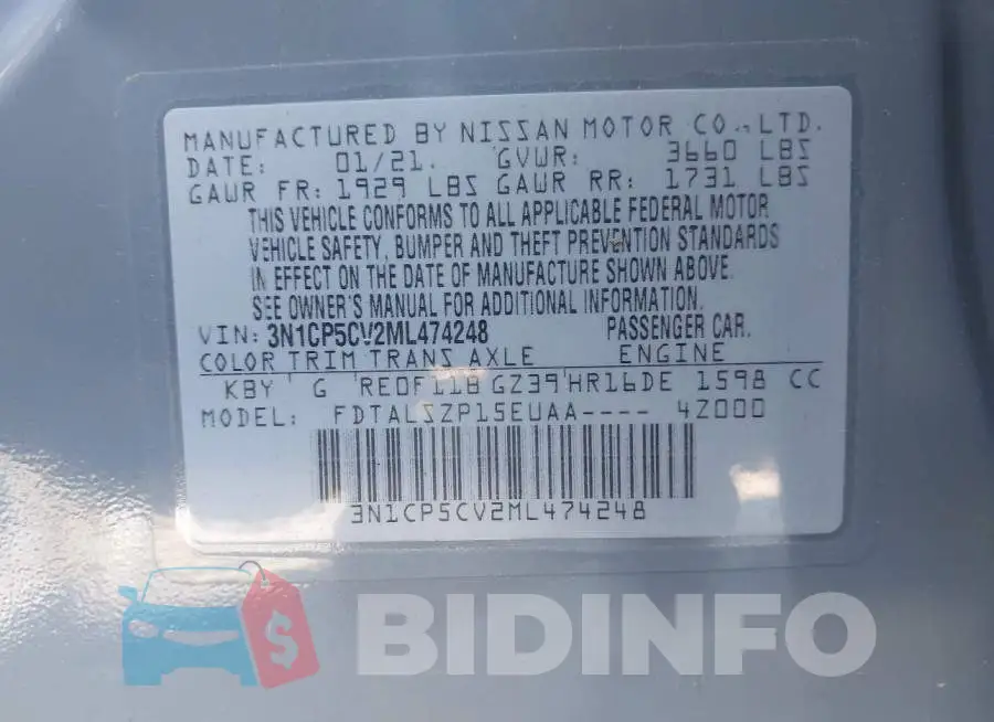 3N1CP5CV2ML474248 Photo# 9