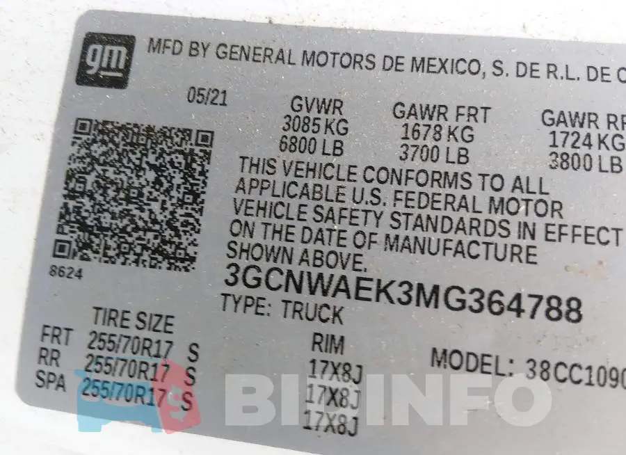 3GCNWAEK3MG364788 Photo# 9