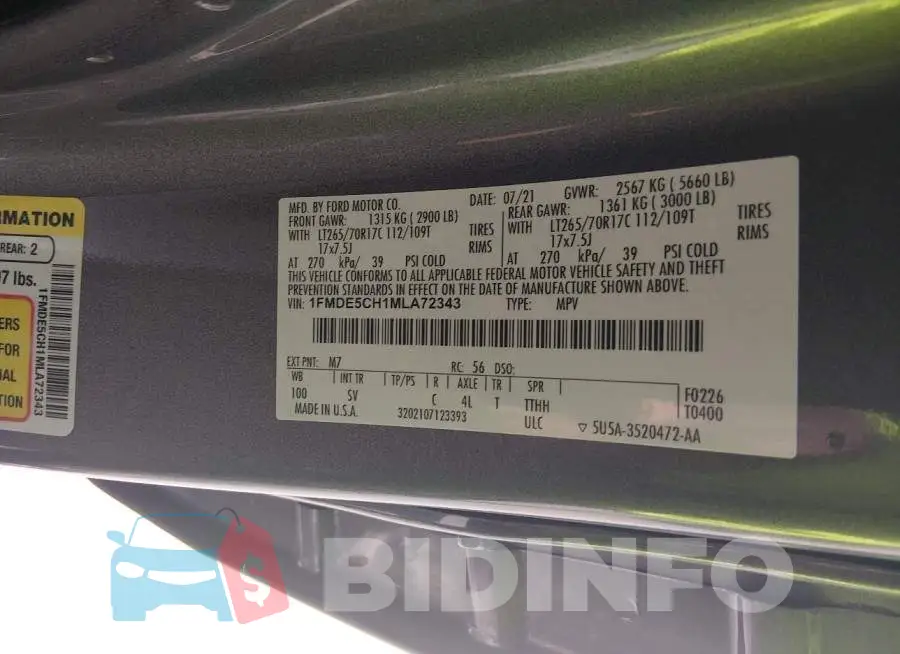 1FMDE5CH1MLA72343 Photo# 9