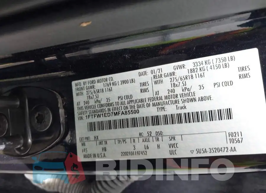 1FTFW1ED7MFA85500 Photo# 9