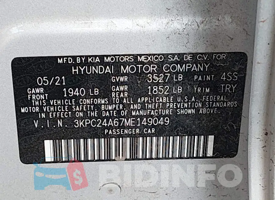 3KPC24A67ME149049 Photo# 9
