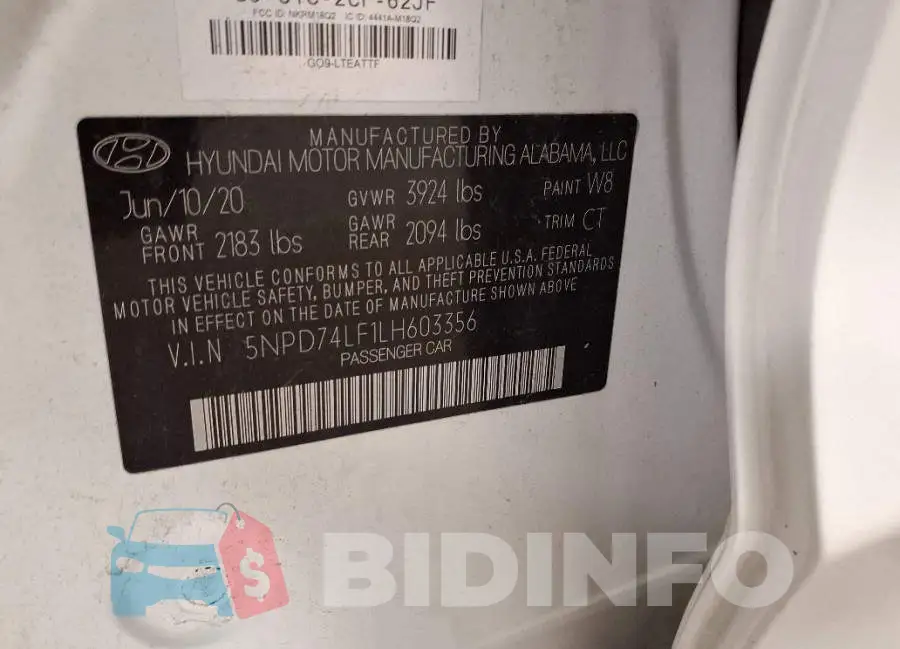 5NPD74LF1LH603356 Photo# 9
