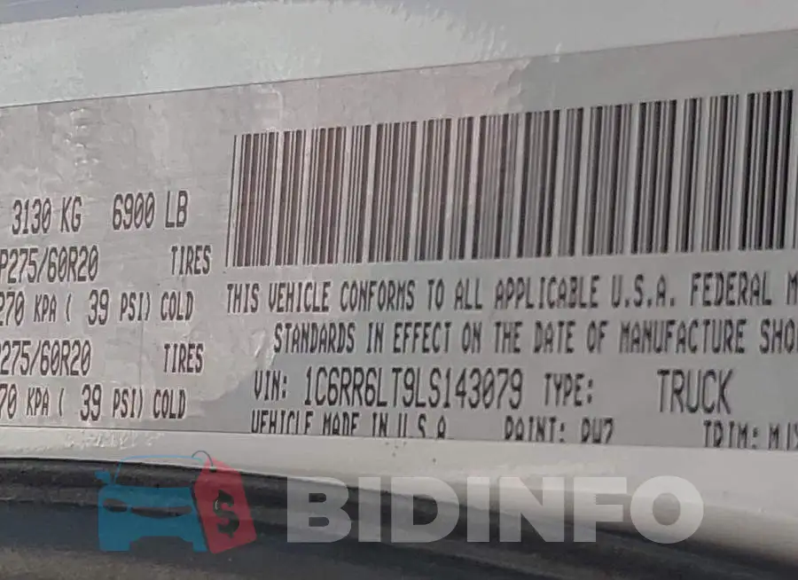 1C6RR6LT9LS143079 Photo# 9