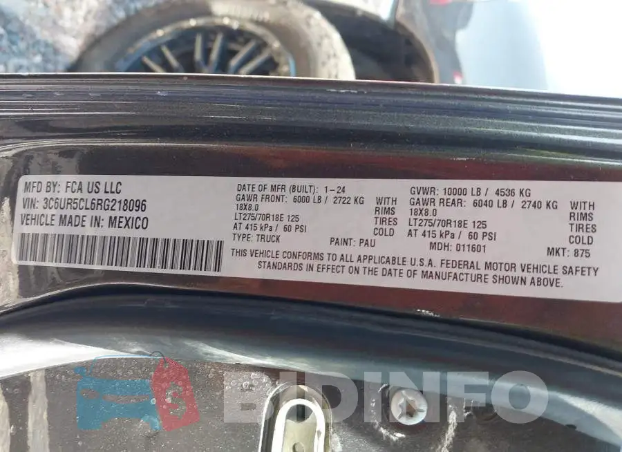 3C6UR5CL6RG218096 Photo# 9