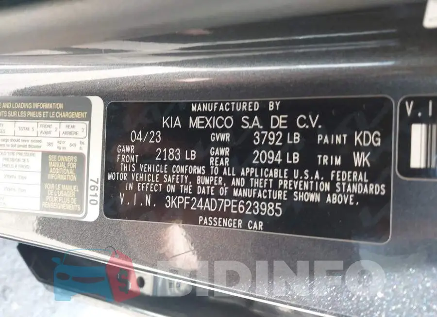 3KPF24AD7PE623985 Photo# 9