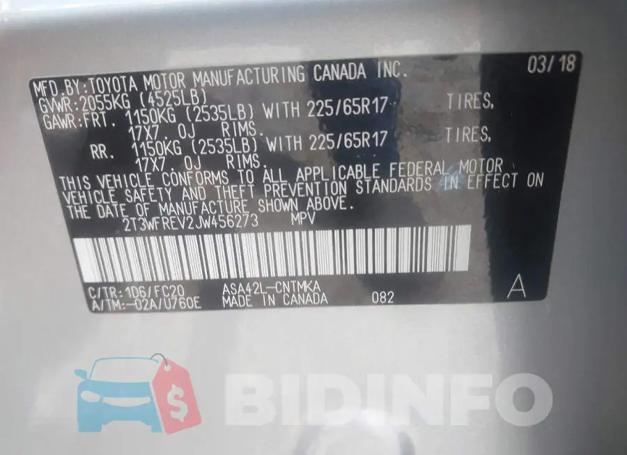 2T3WFREV2JW456273 Photo# 9
