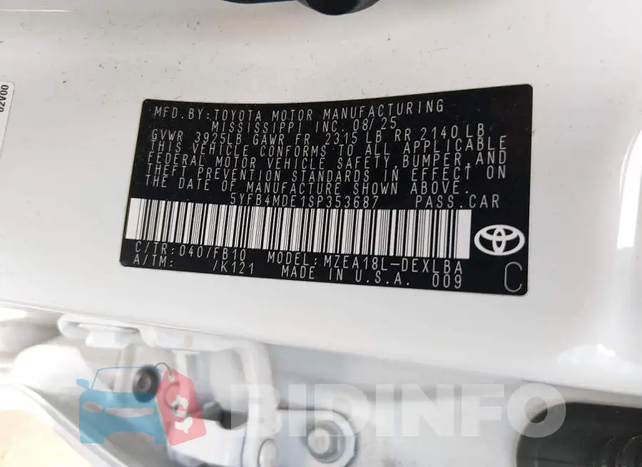 5YFB4MDE1SP353687 Photo# 9