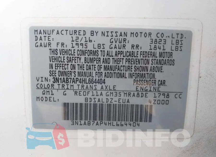 3N1AB7AP4HL664404 Photo# 9