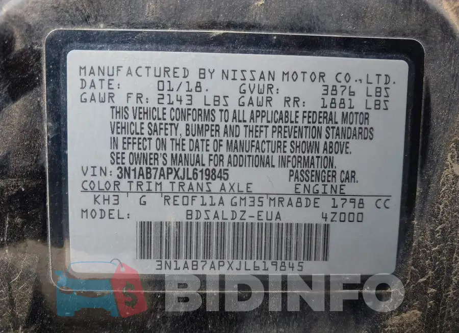 3N1AB7APXJL619845 Photo# 9