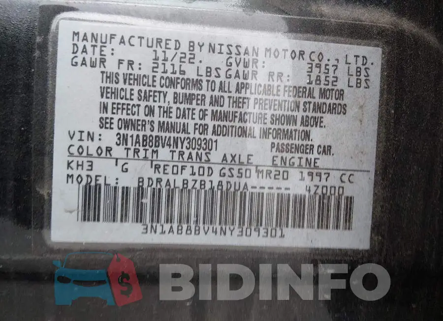3N1AB8BV4NY309301 Photo# 9