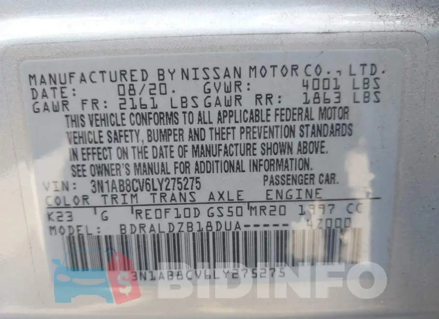 3N1AB8CV6LY275275 Photo# 9