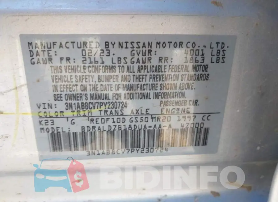 3N1AB8CV7PY230724 Photo# 9
