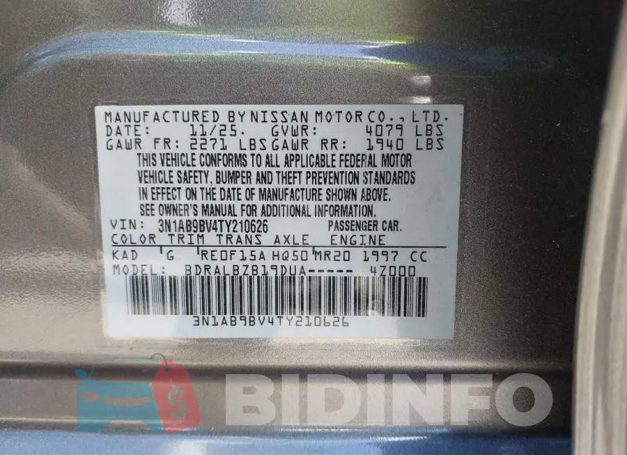 3N1AB9BV4TY210626 Photo# 9