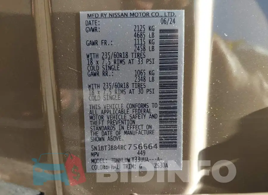 5N1BT3BB4RC756664 Photo# 9