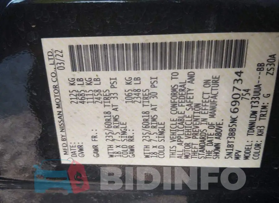 5N1BT3BB5NC690734 Photo# 9