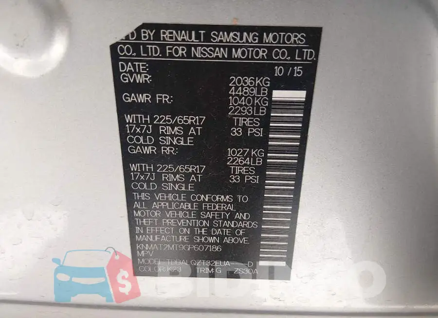 KNMAT2MT9GP607186 Photo# 9
