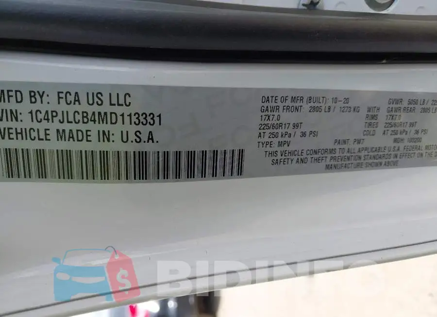 1C4PJLCB4MD113331 Photo# 9