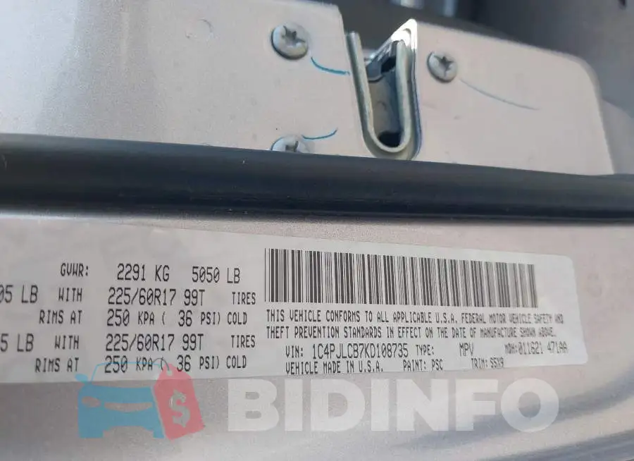 1C4PJLCB7KD108735 Photo# 9