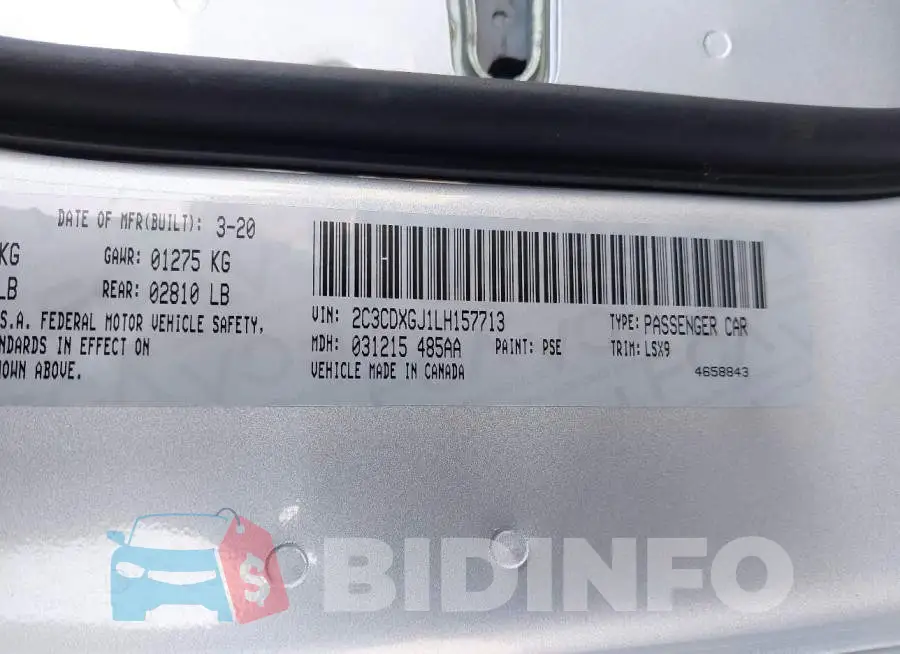 2C3CDXGJ1LH157713 Photo# 9