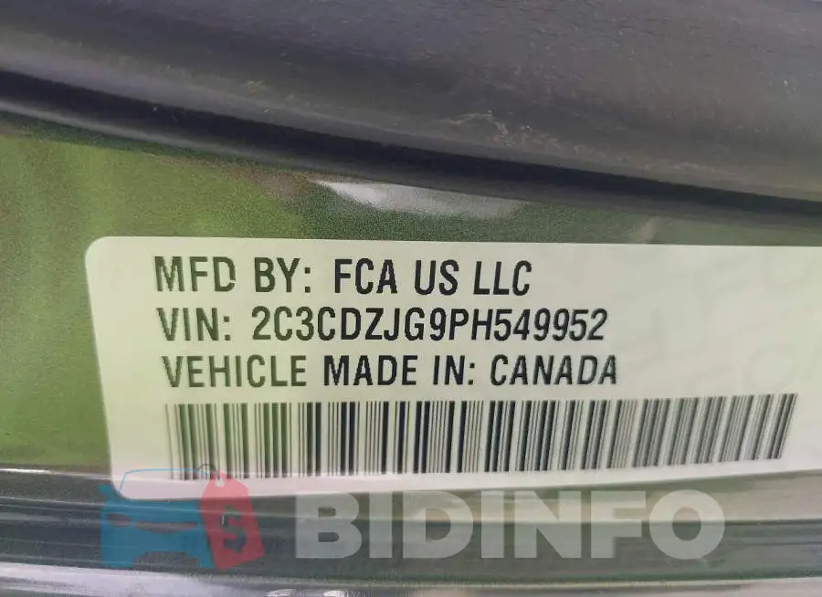 2C3CDZJG9PH549952 Photo# 9